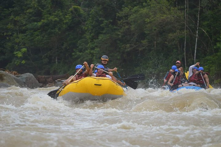 Rafting down the Lower Naranjo River.